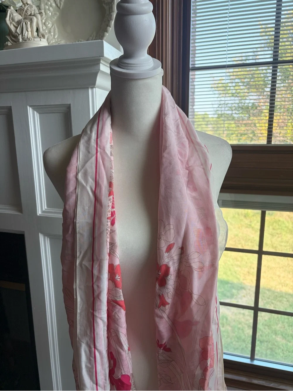 Talbots Pink & Cream Floral Scarf